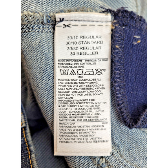 NWT Gap Maternity Jeans Blue Denim Straight Leg Whiskers Women's Size 30/10R - Picture 12 of 12